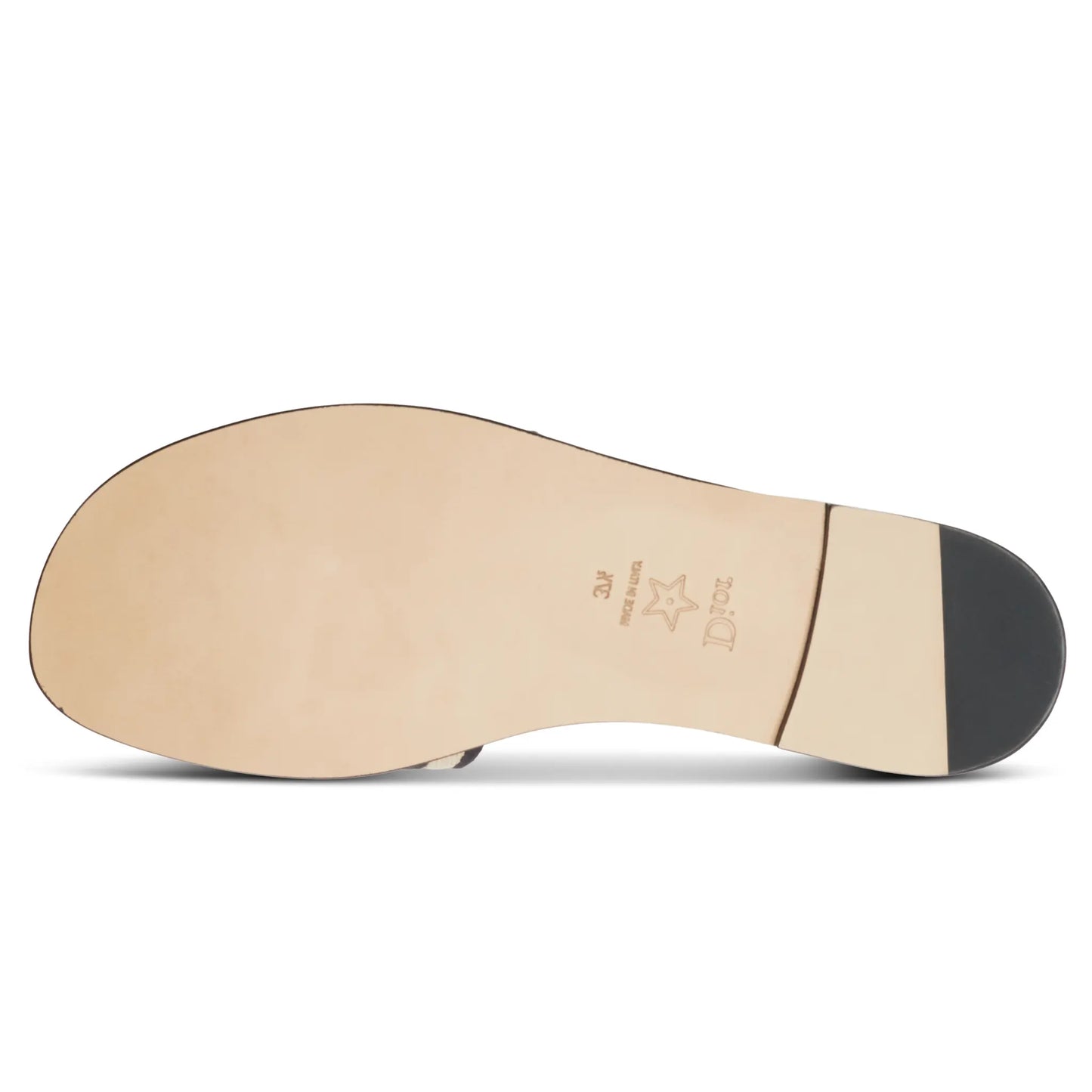 Dior Dway Embroidered Cotton Beige Black Slides