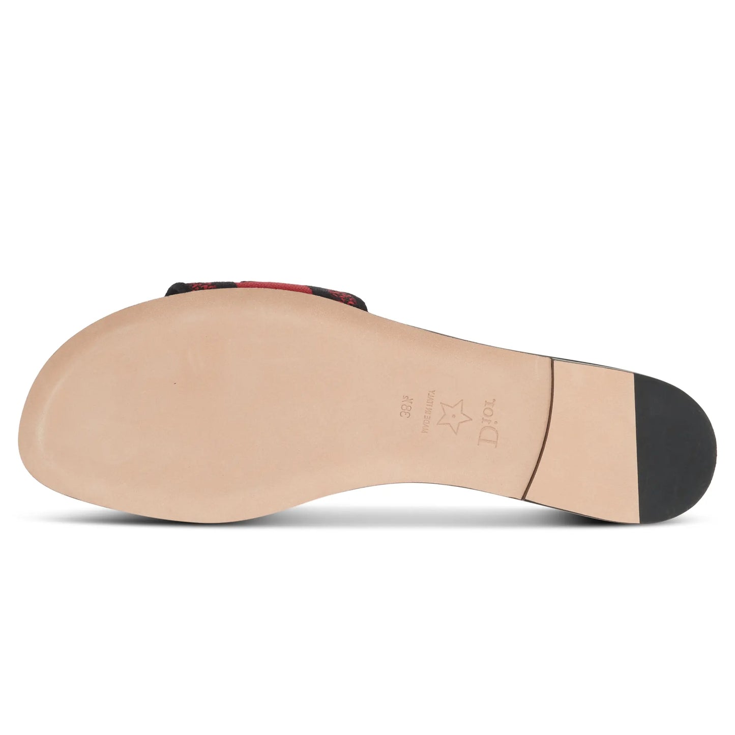 Dior Dway Embroidered Cotton Red Black Slides