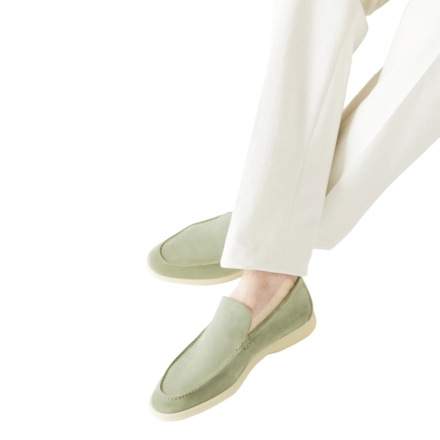 Loro Piana Summer Walk Suede Shamrock Loafers