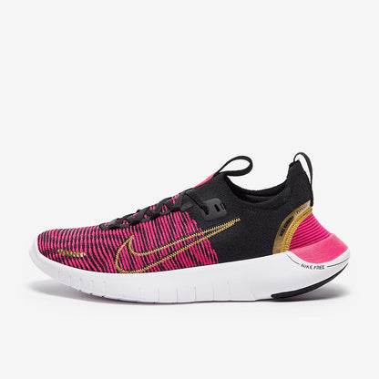 Nike Womens Free Run Next Nature Flyknit - Black/Metallic Gold