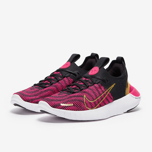 Nike Womens Free Run Next Nature Flyknit - Black/Metallic Gold