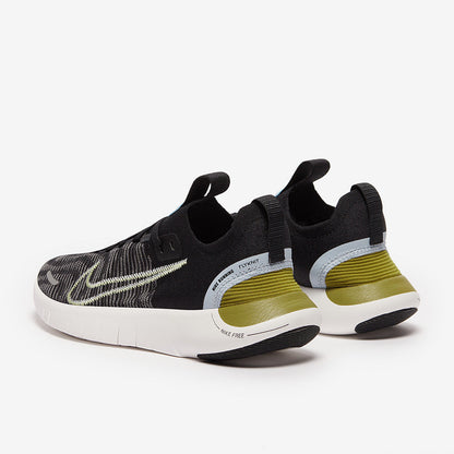Nike Womens Free Run Next Nature Flyknit - Black/Soft Yellow