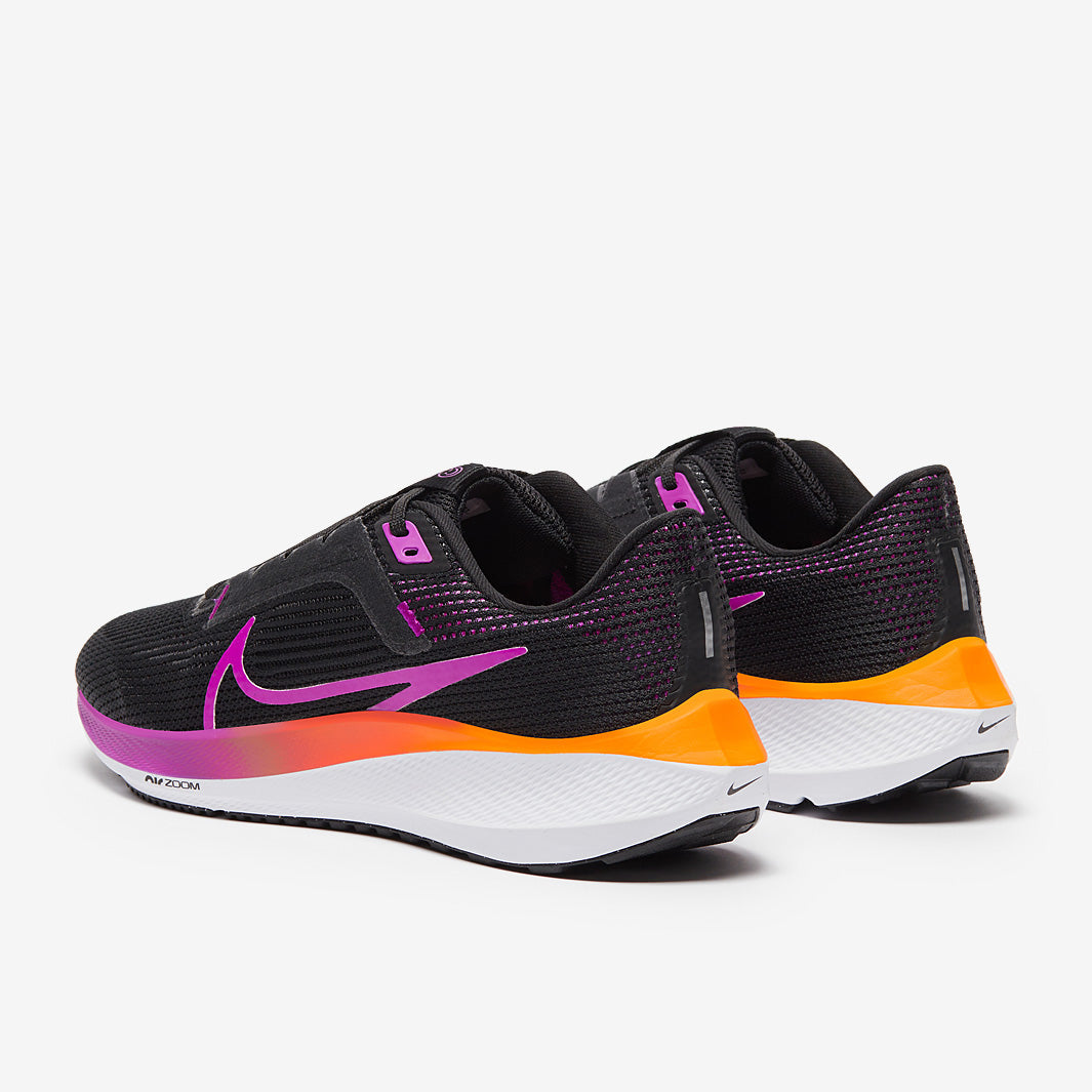Nike Womens Pegasus 40 - Black/Hyper Violet-Laser Orange