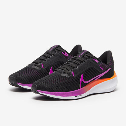 Nike Womens Pegasus 40 - Black/Hyper Violet-Laser Orange