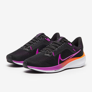 Nike Womens Pegasus 40 - Black/Hyper Violet-Laser Orange