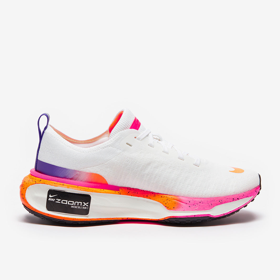 Nike Womens Invincible Run Flyknit 3 - White/Black-Bright Mango
