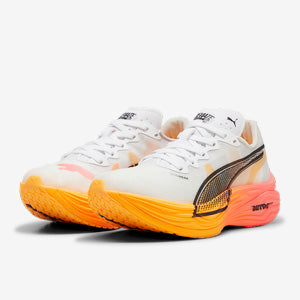 Puma Womens Deviate Nitro Elite 3 FGL - Puma White-Sunset Glow