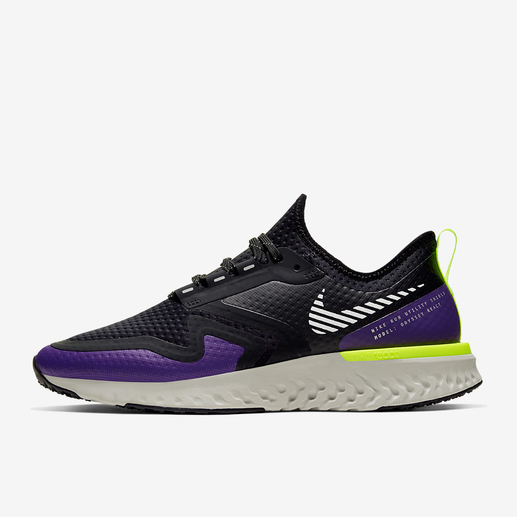 Nike Womens Odyssey React 2 Shield - Black/Metallic Silver