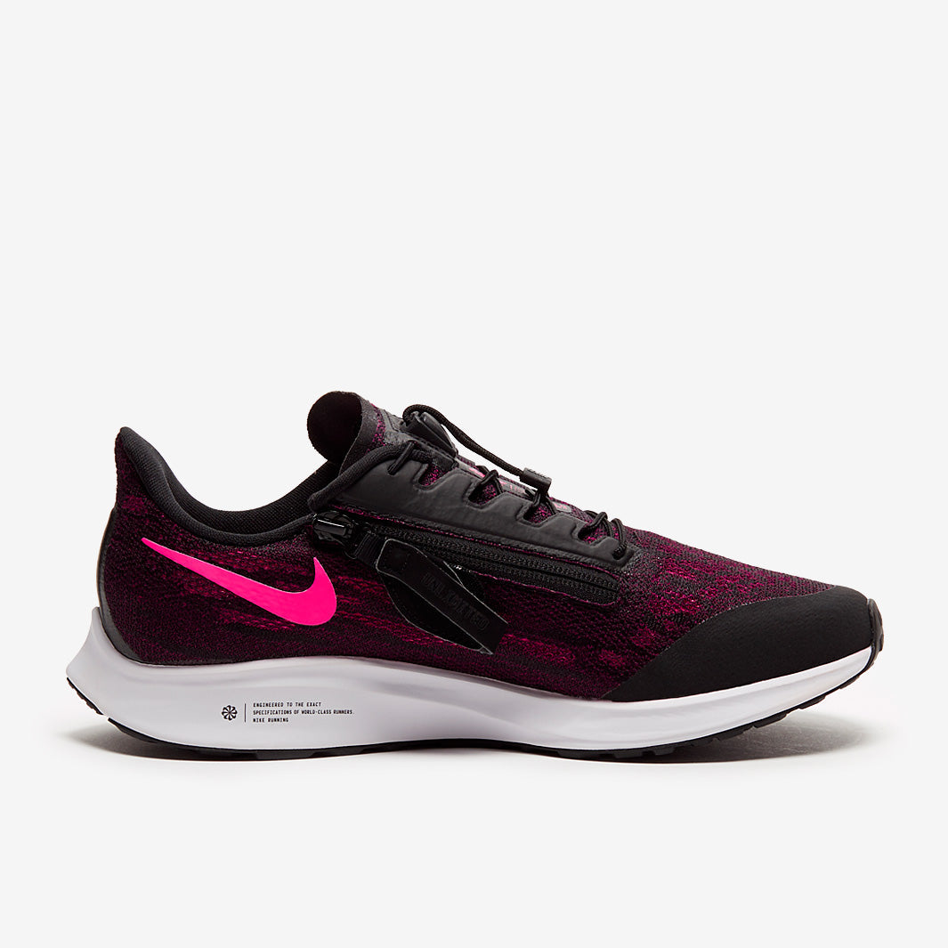 Nike Womens Zoom Pegasus 36 Flyease - Black/Pink Blast-True Berry
