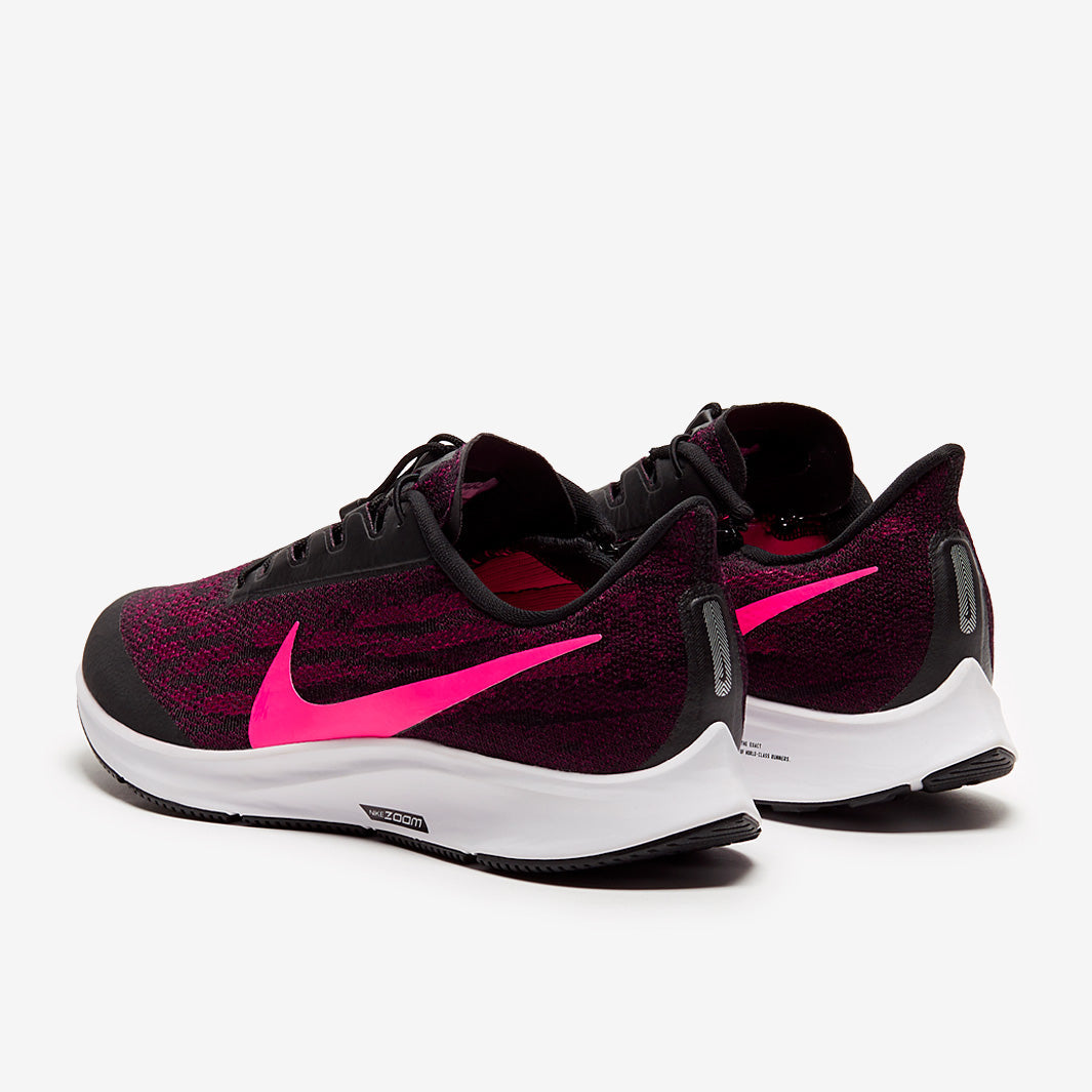 Nike Womens Zoom Pegasus 36 Flyease - Black/Pink Blast-True Berry