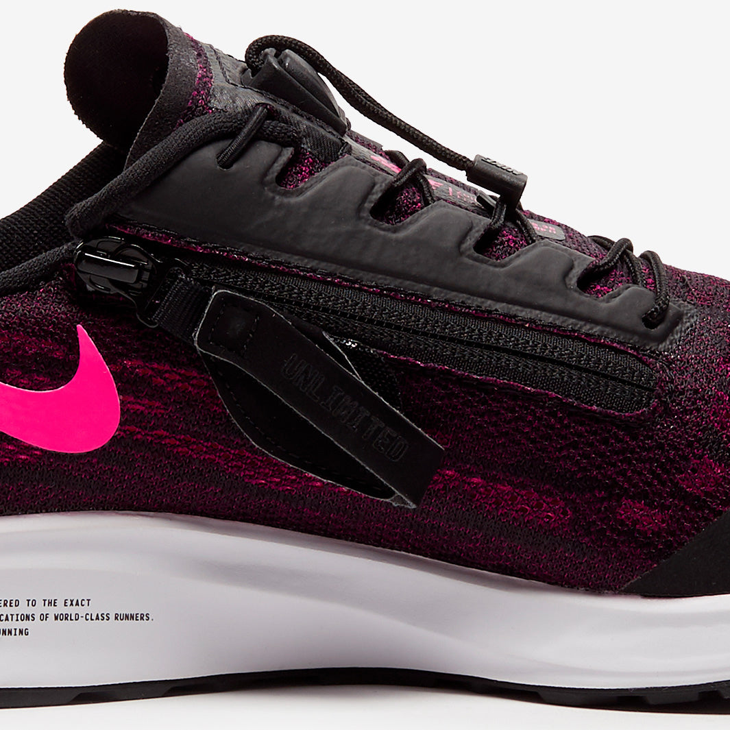 Nike Womens Zoom Pegasus 36 Flyease - Black/Pink Blast-True Berry