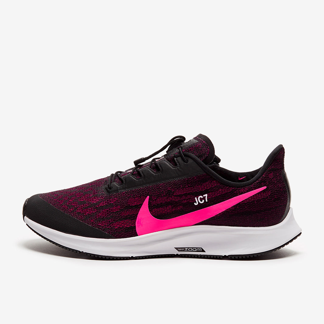 Nike Womens Zoom Pegasus 36 Flyease - Black/Pink Blast-True Berry