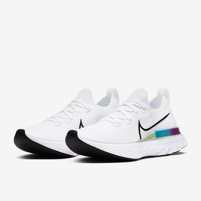 Nike Womens React Infinity Run Flyknit - White/Black-Vapor Green
