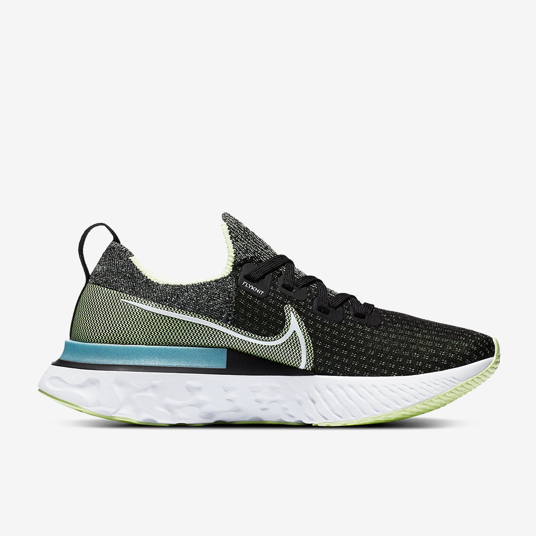 Nike Womens React Infinity Run Flyknit - Black/White-Barely Volt
