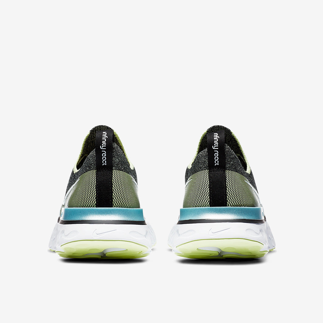 Nike Womens React Infinity Run Flyknit - Black/White-Barely Volt