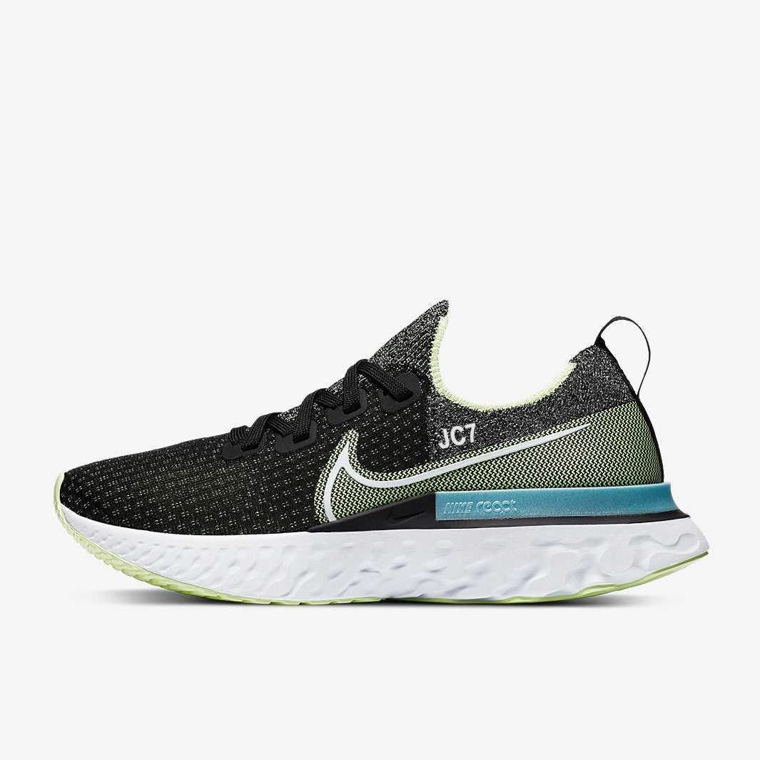 Nike Womens React Infinity Run Flyknit - Black/White-Barely Volt