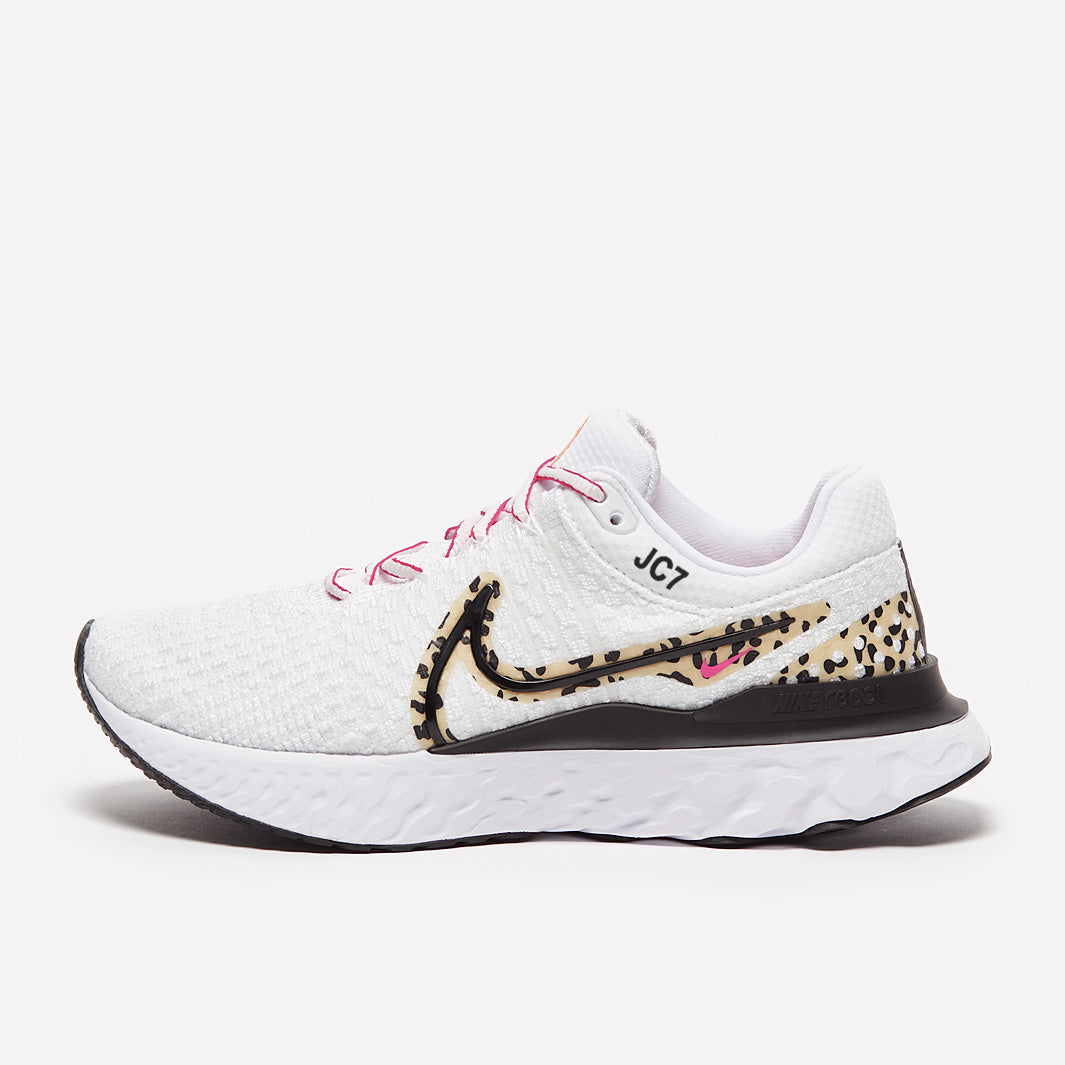 Nike Womens React Infinity Flyknit 3 - White/Black-Wheat Grass