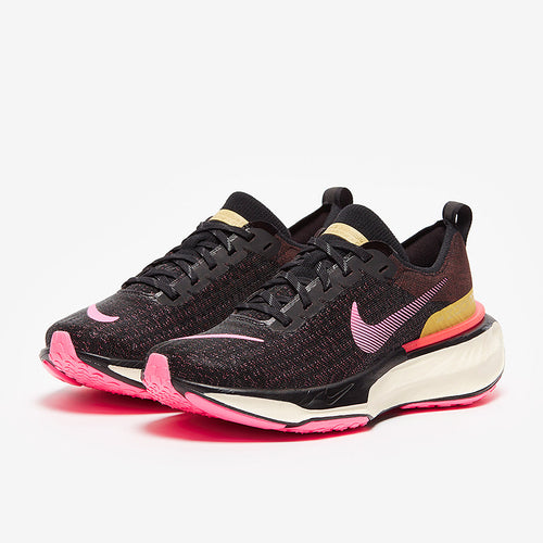 Nike Womens ZoomX Invincible Run Flyknit 3 - Earth/Pink Spell-Black