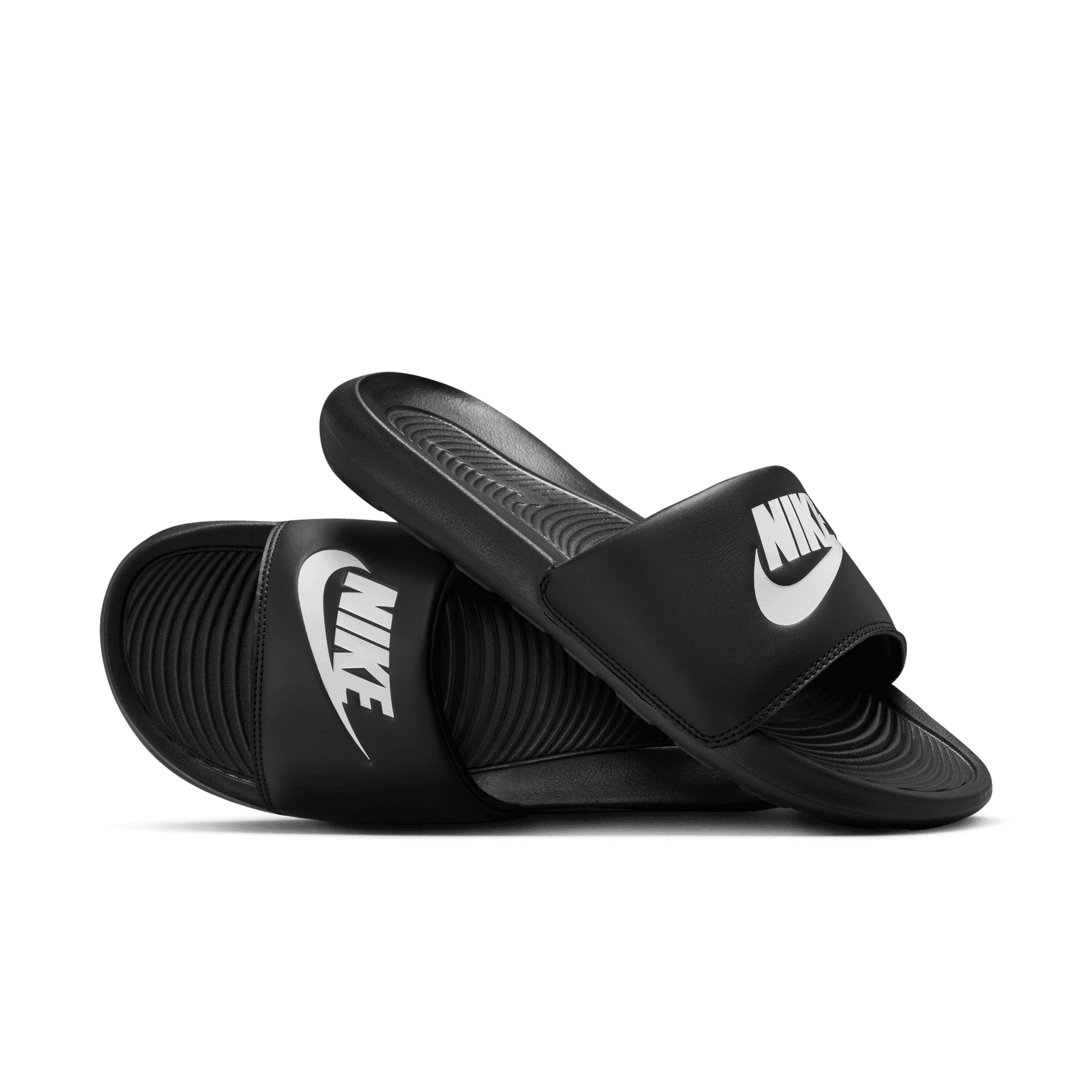 Men's Nike Victori One Slides "Black White"