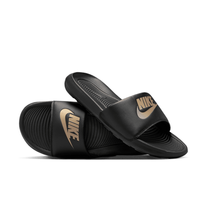 Men's Nike Victori One Slides "Black Metallic Gold"