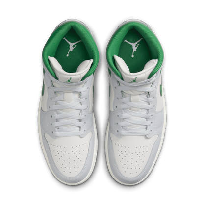 Men's Air Jordan 1 Mid "Summit White Lucky Green"