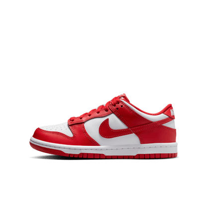 Big Kids' Nike Dunk Low "White University Red"