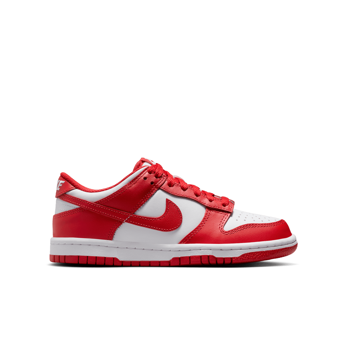 Big Kids' Nike Dunk Low "White University Red"