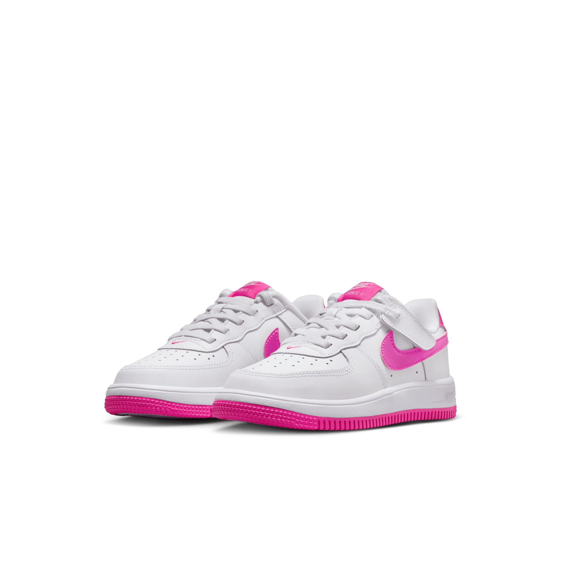 Little Kids' Nike Force 1 Low EasyOn "White Laser Fuchsia"