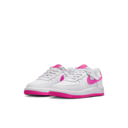 Little Kids' Nike Force 1 Low EasyOn "White Laser Fuchsia"