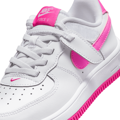 Little Kids' Nike Force 1 Low EasyOn "White Laser Fuchsia"