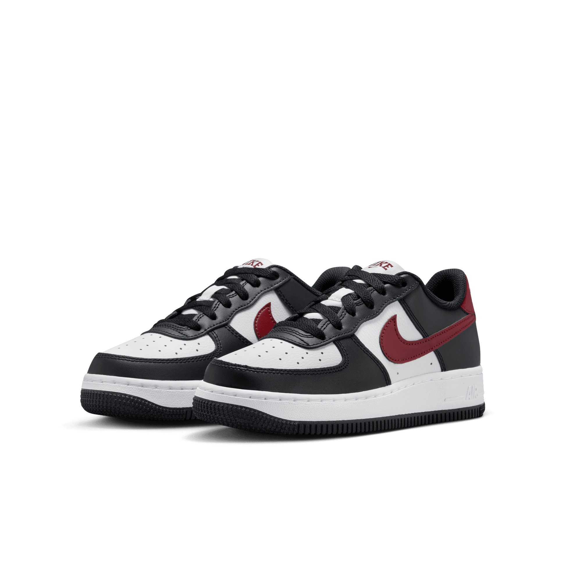Big Kids' Nike Air Force 1 "Black Dark Team Red"