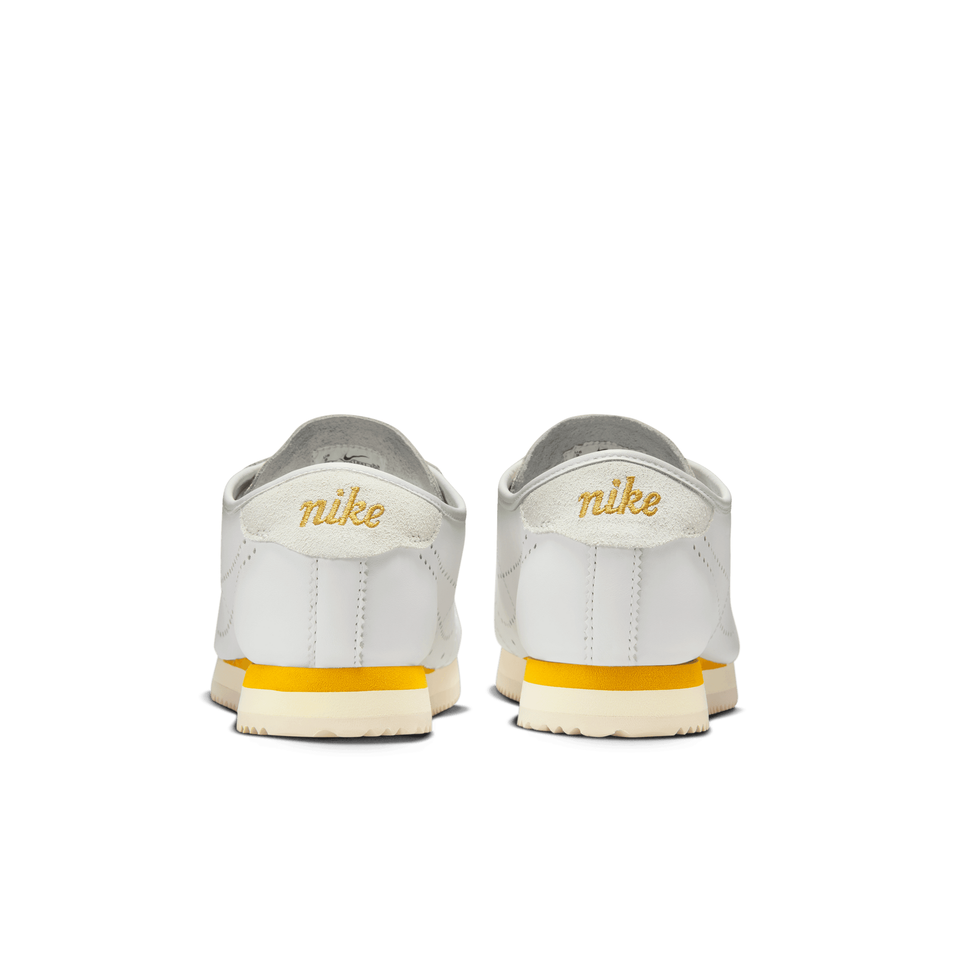 Women's Nike Cortez Leather "White Bronze Perforated Swoosh"