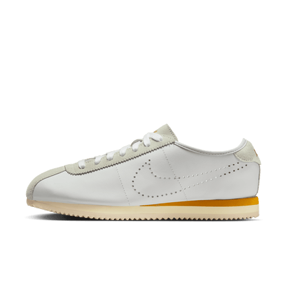 Women's Nike Cortez Leather "White Bronze Perforated Swoosh"