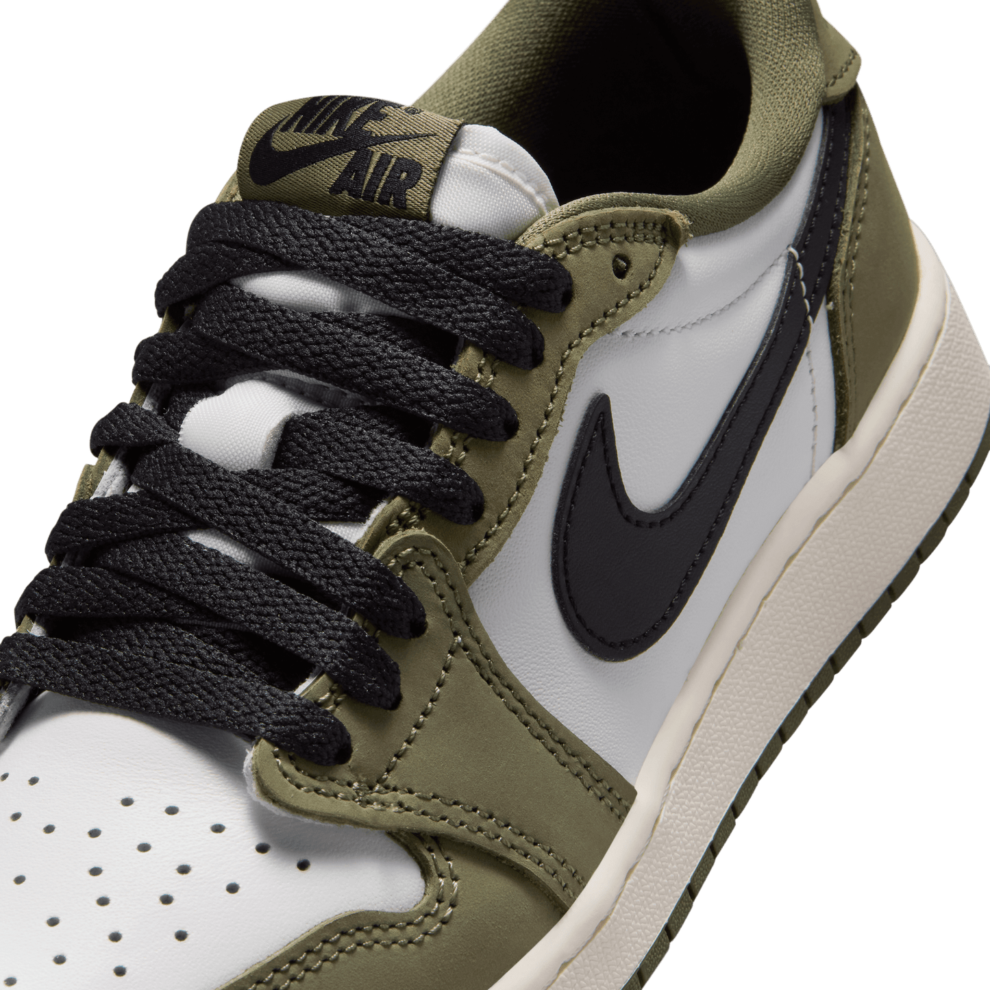 Big Kids' Air Jordan 1 Retro Low OG "Medium Olive"