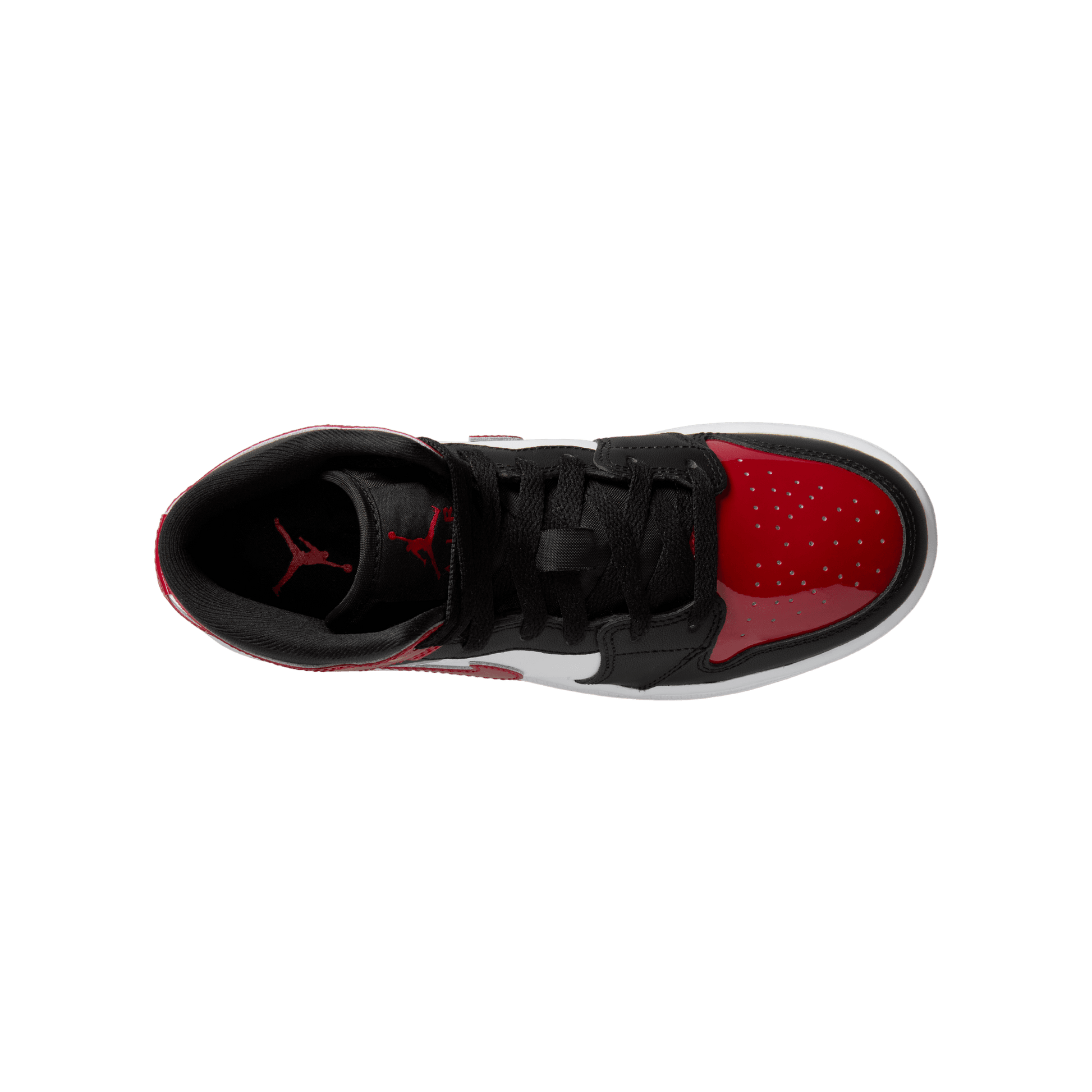 Big Kids' Air Jordan 1 Mid "Patent Bred Toe"