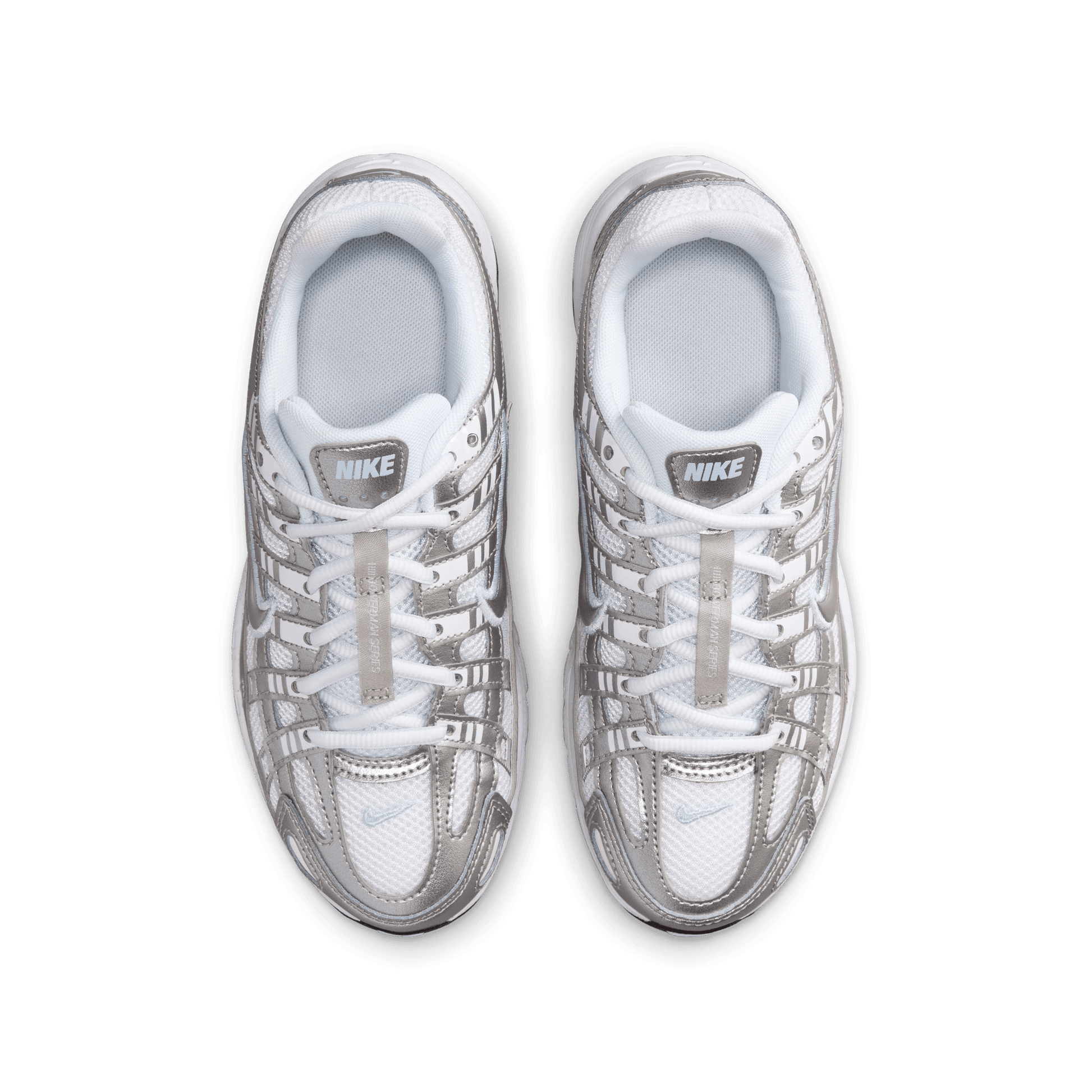 Big Kids' Nike P-6000 "White & Metallic Silver"