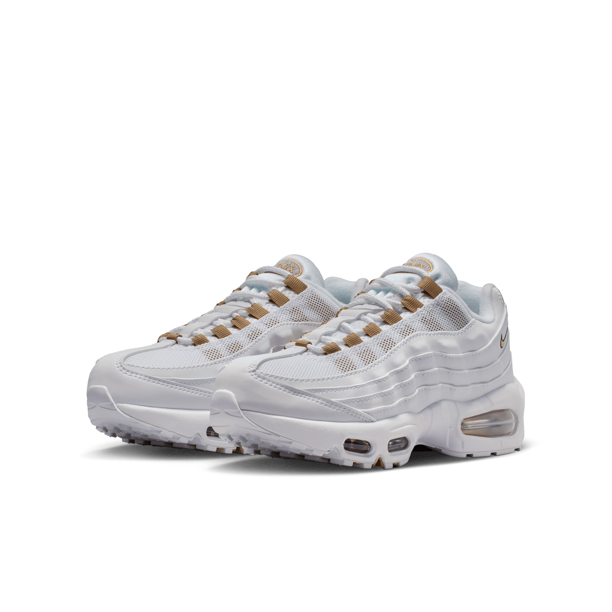Big Kids' Nike Air Max 95 "White Metallic Gold"