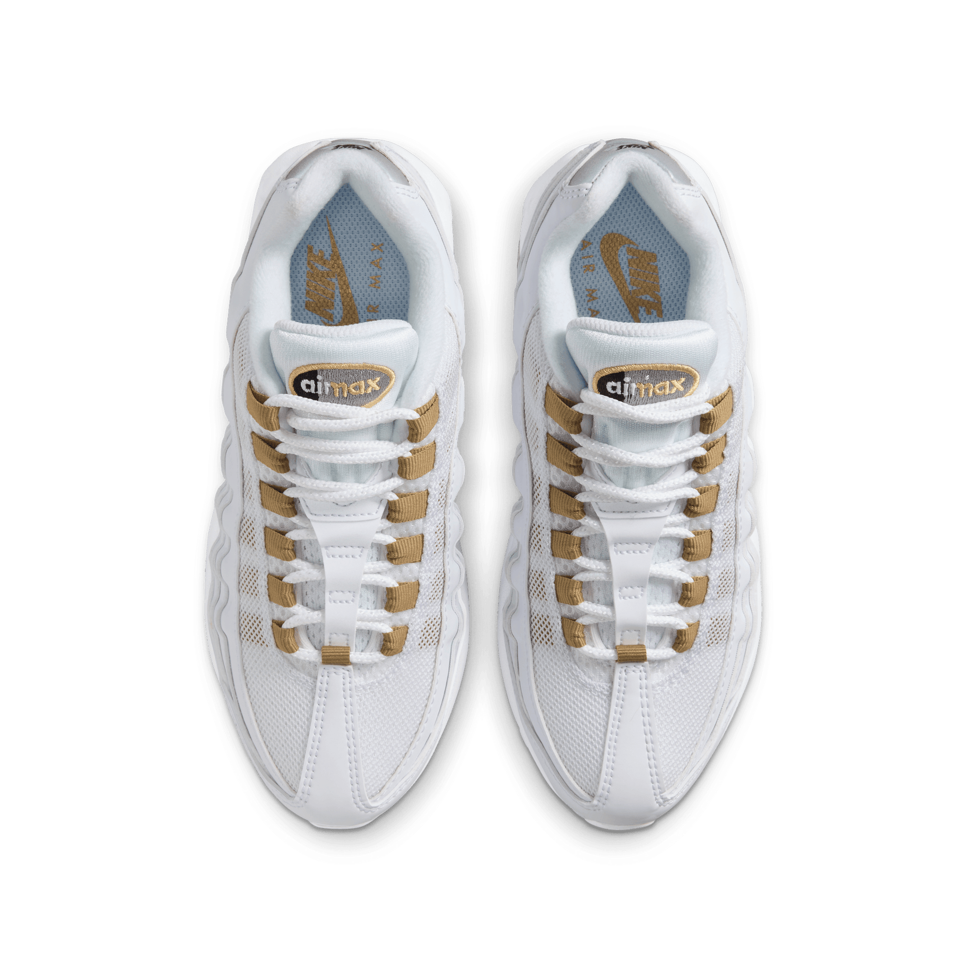 Big Kids' Nike Air Max 95 "White Metallic Gold"