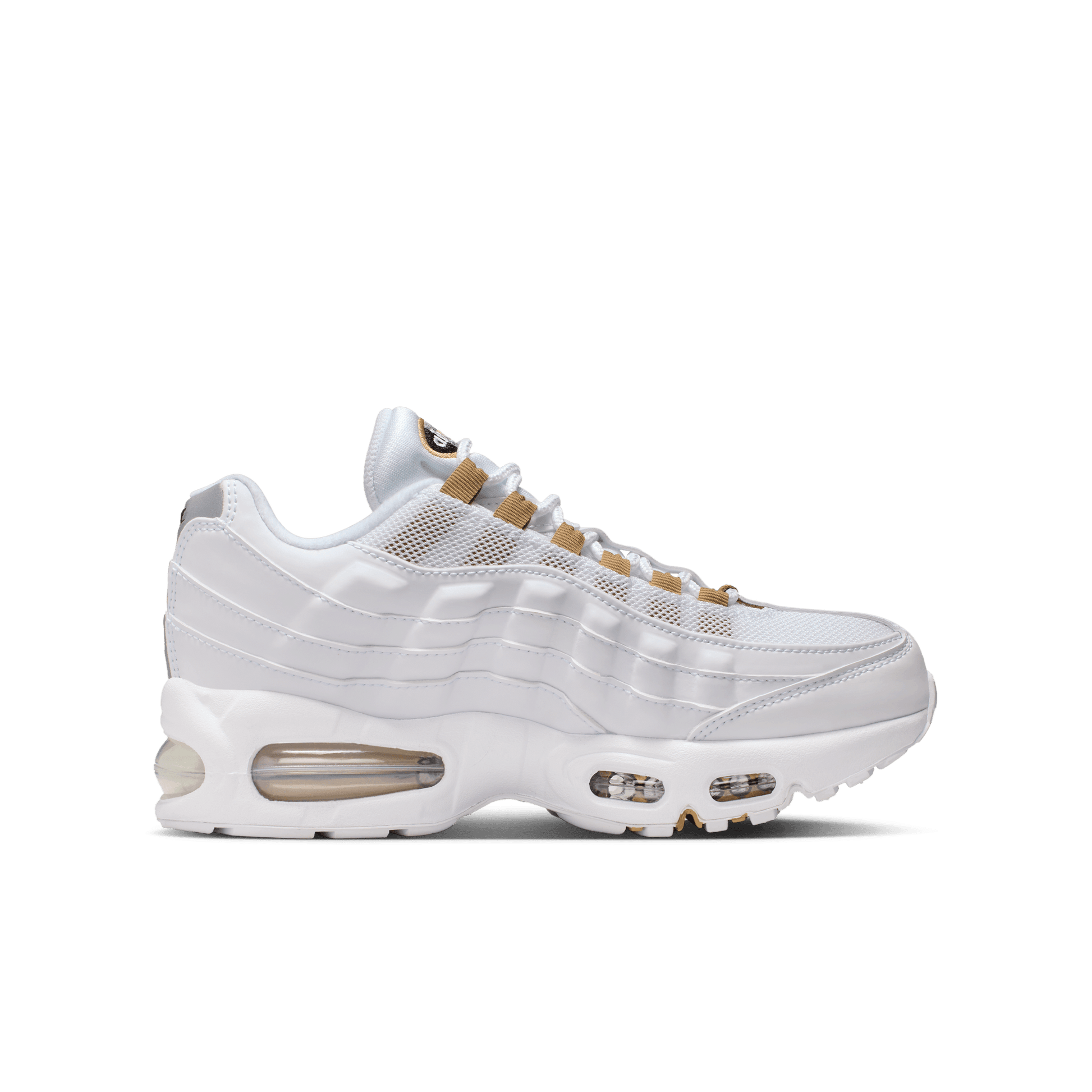 Big Kids' Nike Air Max 95 "White Metallic Gold"