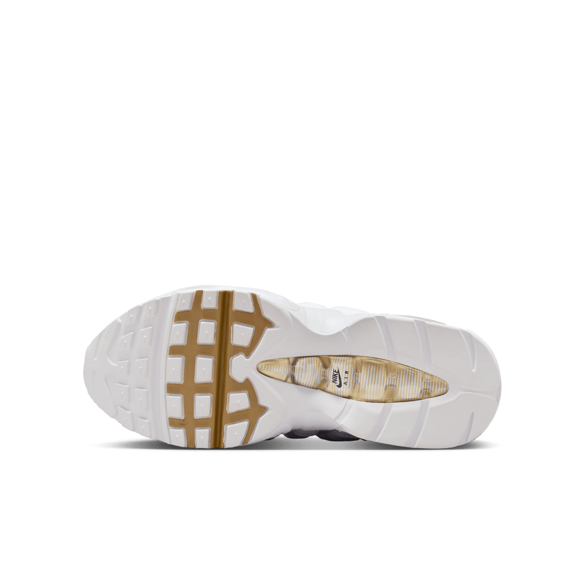 Big Kids' Nike Air Max 95 "White Metallic Gold"