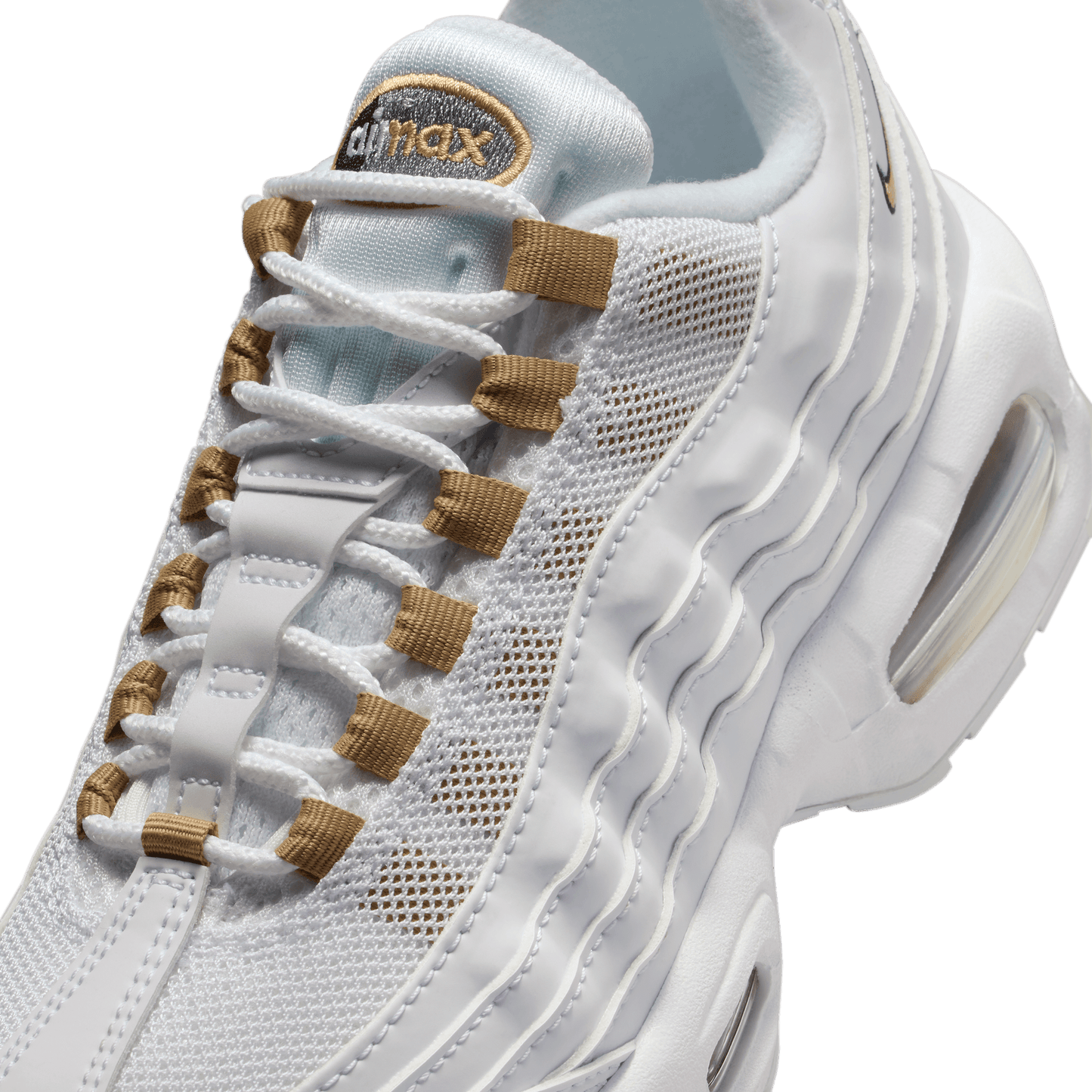 Big Kids' Nike Air Max 95 "White Metallic Gold"