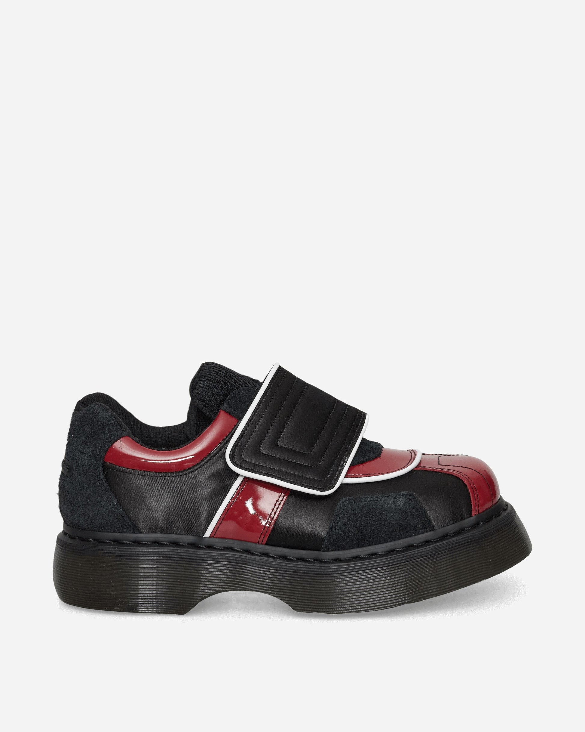Women's Buzz Strap Satin Lux High Gloss Patent Loafers Black / Scarlet Red