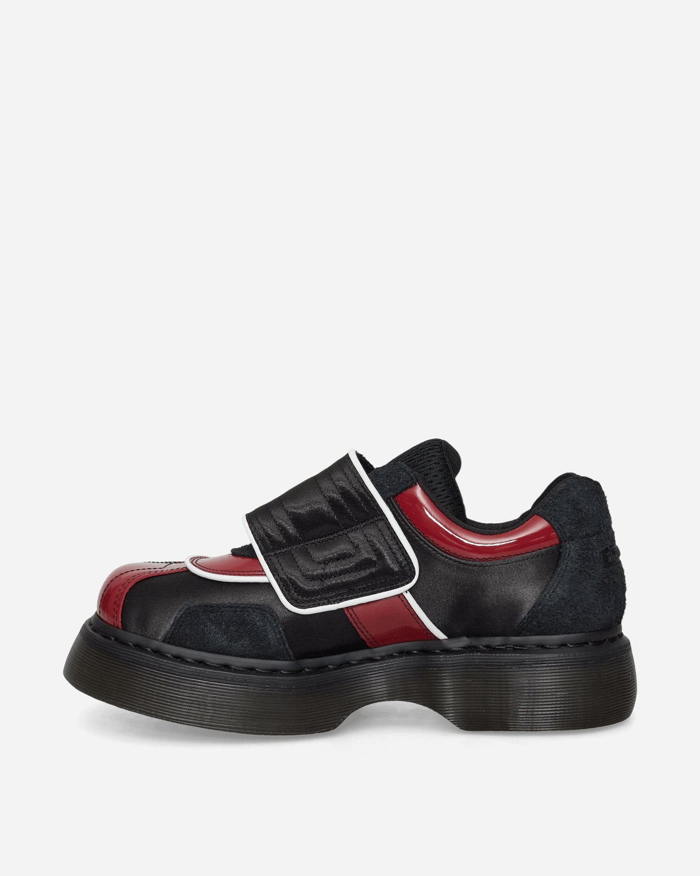 Women's Buzz Strap Satin Lux High Gloss Patent Loafers Black / Scarlet Red
