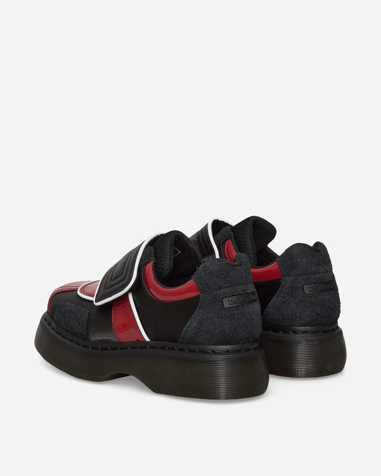 Women's Buzz Strap Satin Lux High Gloss Patent Loafers Black / Scarlet Red