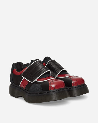 Women's Buzz Strap Satin Lux High Gloss Patent Loafers Black / Scarlet Red