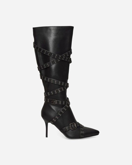 Women's Strappy Boots Black