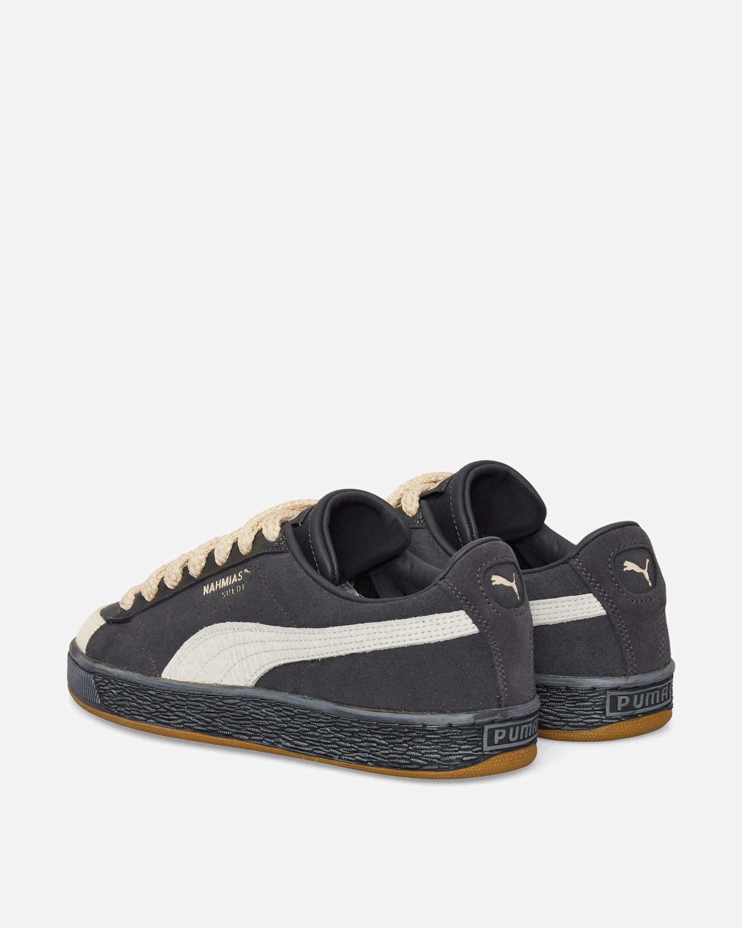 Nahmias Suede Vintage Black Sneakers Flat Dark Gray / Honey Butter