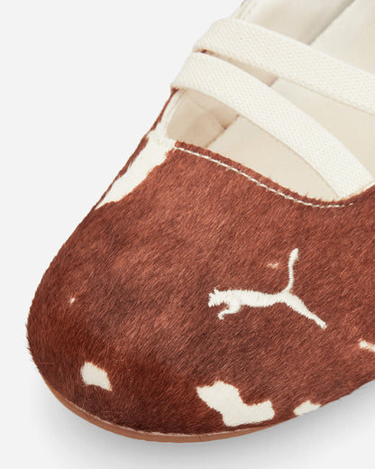 Women's Speedcat Ballet Cow Print Shoes Chocolate Brown / Warm White