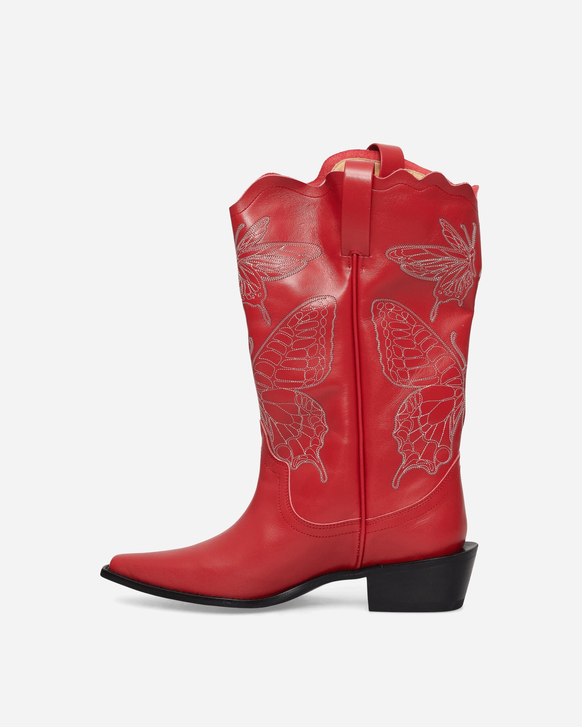 Women's Leather Western Boots Red