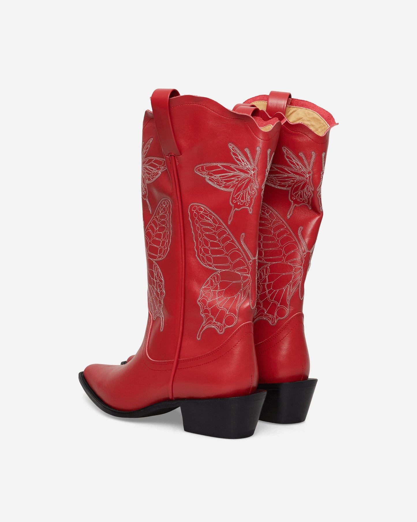 Women's Leather Western Boots Red